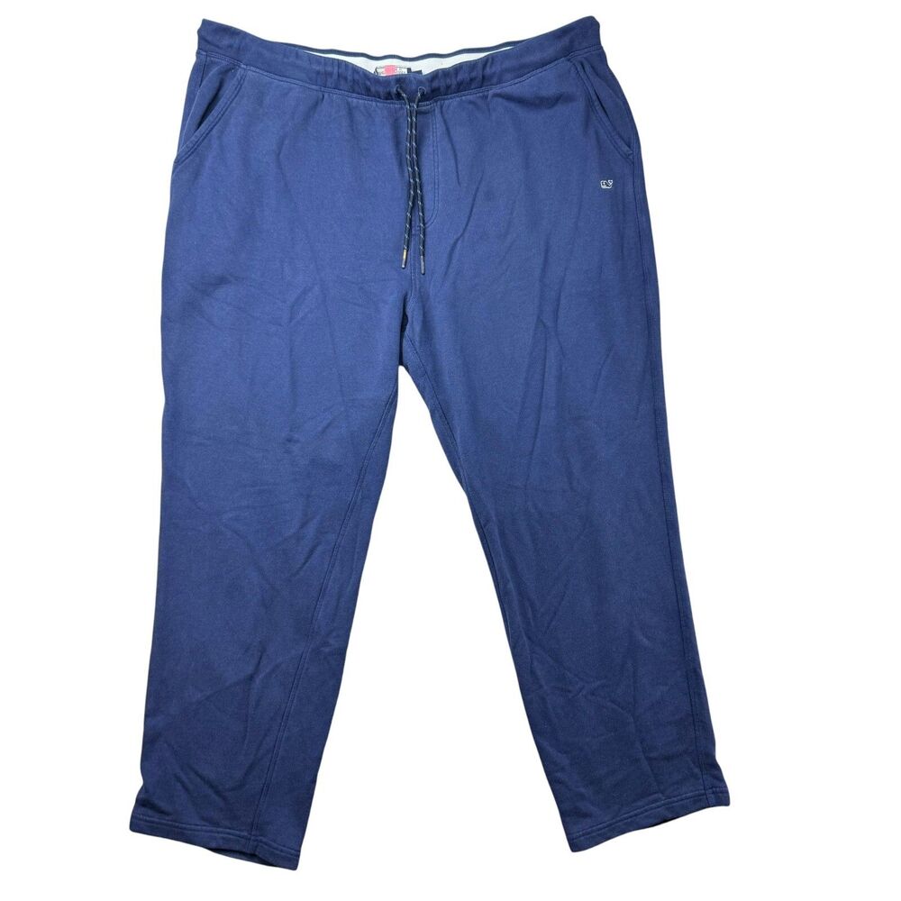 Vineyard Vines Pants Men's 2XL Blue Athletic Fleece Tapered Drawstring Stretch